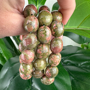 Unakite Nugget Bracelet – Emotional Healing & Heart Energy