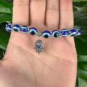 Evil Eye Bracelet with Hamsa Charm | Protection & Spiritual Shield