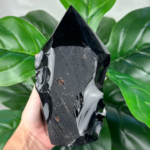 XL Black Obsidian Point from Mexico | Protection, Grounding & Energy Cleansing
