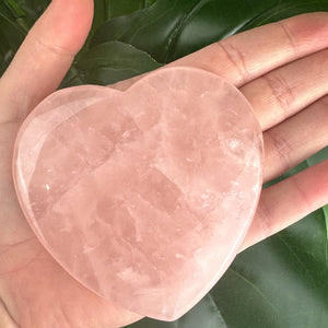 Polished Rose Quartz Heart with Rainbow | Self-Love & Gentle Healing Stone