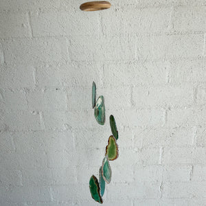 Green Agate Wind Chime | Natural Crystal Hanging Decor | Calming Energy