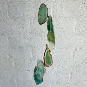 Green Agate Wind Chime | Natural Crystal Hanging Decor | Calming Energy