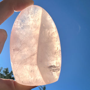 Rose Quartz Dome - Illuminated with Rainbows, 173g