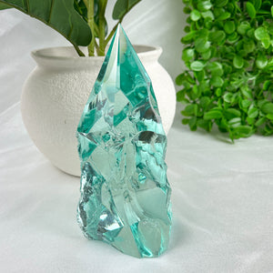 Aqua Obsidian Freeform Tower (Approx. 1.78kg) – Protective Volcanic Glass from Mexico for Energy & Clarity