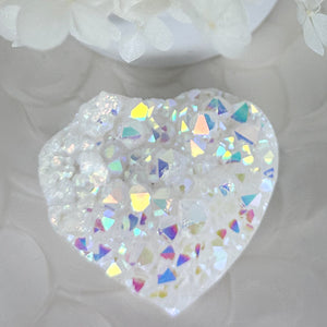 Angel Aura Quartz Cluster - Heart Shape 182g