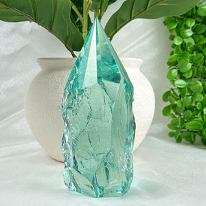Large Aqua Obsidian Freeform Point (Approx. 2.13kg) – Volcanic Glass from Mexico for Protection & Clarity