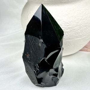 XL Black Obsidian Point from Mexico | Protection, Grounding & Energy Cleansing