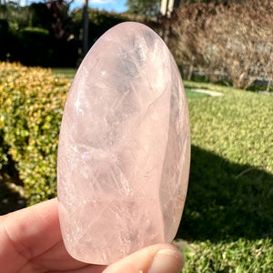 Rose Quartz Dome - Illuminated with Rainbows, 173g