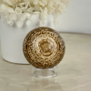 Peruvian Elegance: Aragonite Sphere of Harmony