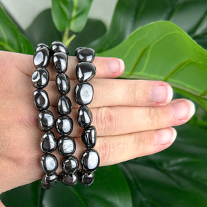 Hematite Nugget Bracelet – Grounding & Protective Energy