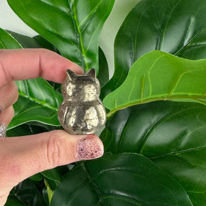 Pyrite Owl Carving