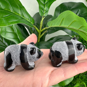 Obsidian Panda Carving – Hand-Carved Protection Totem (5cm)