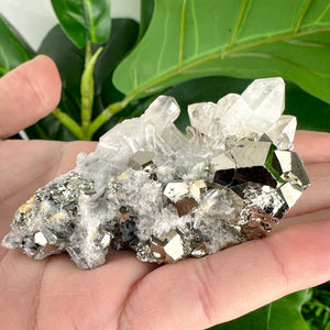 Clear Quartz Cluster With Pyrite 85grams