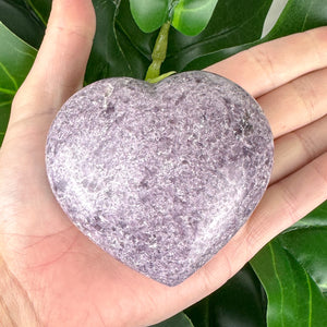 Lepidolite Heart Crystal | Calm, Anxiety Relief & Emotional Healing