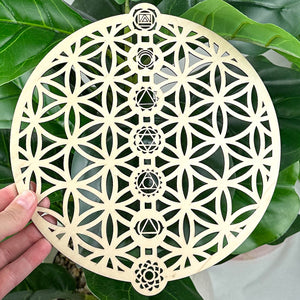 Mini Flower of Life Crystal Grid | Chakra Alignment | Travel Altar | Sacred Space Decor