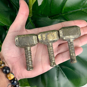 Rustic Pyrite Hammer Solid Carving