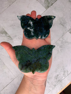 Natural Moss Agate Butterfly