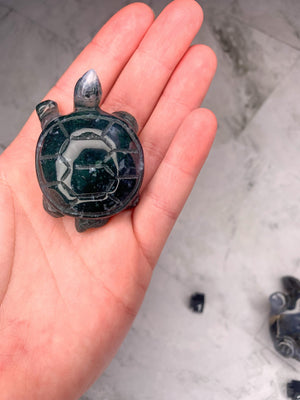 Natural Moss Agate Turtle