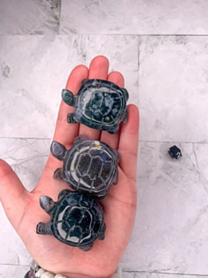 Natural Moss Agate Turtle