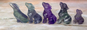 Fluorite Wolf Crystal Carving