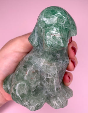 Large Green Fluorite Dog