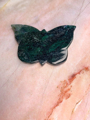 Natural Moss Agate Butterfly