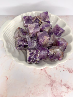 Purple Amethyst Cube Like Stone