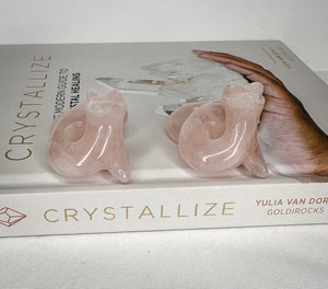 Rose Quartz Snake Carving - Healing Crystal