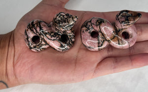 Intuitive Selection Rhodonite Snake Carving - Healing Crystal