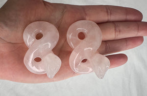Rose Quartz Snake Carving - Healing Crystal