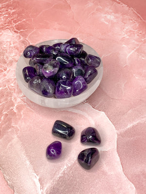 High Quality Dark Purple Amethyst Tumbled Stone