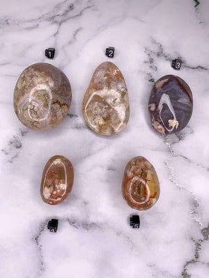 Flower Agate Palm Stone