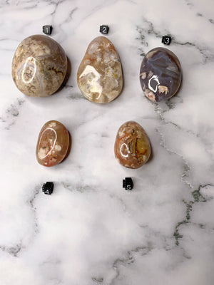Flower Agate Palm Stone