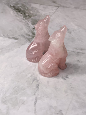 Rose Quartz Wolf