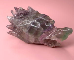 Large Fluorite Wolf Head