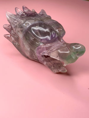 Large Fluorite Wolf Head