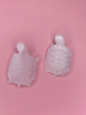 Selenite Turtle Carving