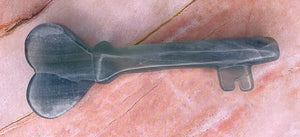 Large Blue Onyx Crystal Heart Key