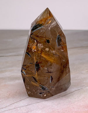 Golden Rutilated Quartz Crystal - Natural Freeform Polished