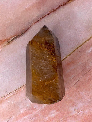 Natural Freeform Polished Golden Rutilated Crystal Quartz