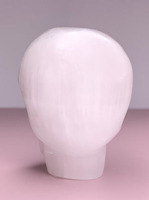 Selenite Skull Carving