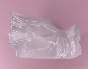 Selenite Dragon Head Carving