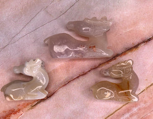 Flower Agate Deer Crystals