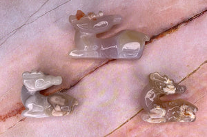 Flower Agate Deer Crystals