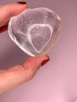 High Quality Clear Quartz Puffy Heart