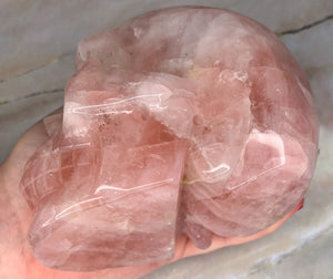 Large Rose Quartz Solid Skull