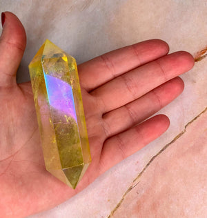 Angel Aura Clear Quartz Double Terminated Points
