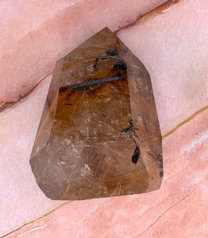 Golden Rutilated Quartz Crystal - Natural Freeform Polished