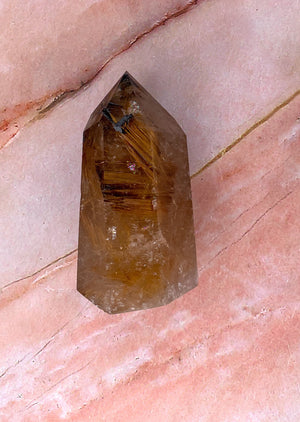 Natural Freeform Polished Golden Rutilated Crystal Quartz