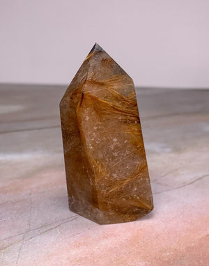 Natural Freeform Polished Golden Rutilated Crystal Quartz